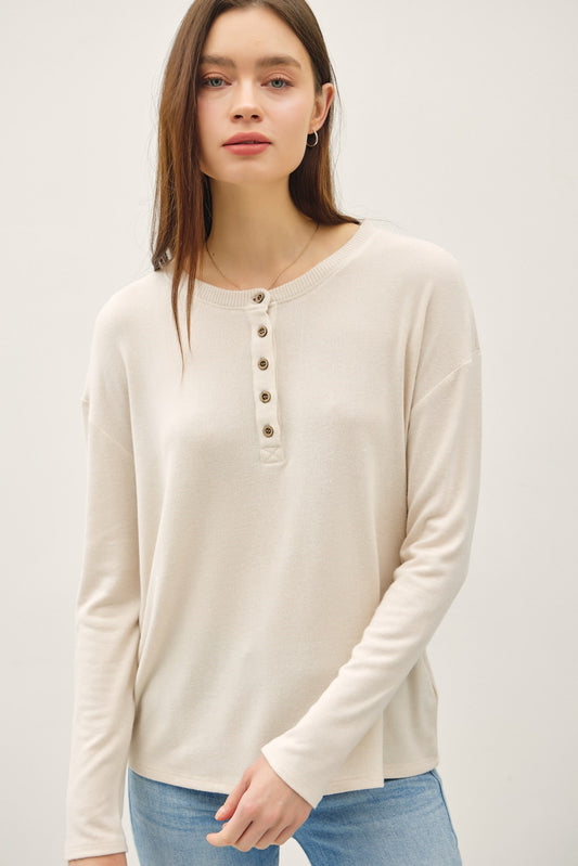 Relaxed Fit Henley Top