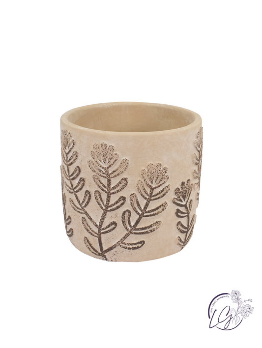 Vintage Embossed Cement Planter