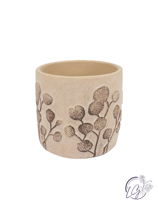 Vintage Embossed Cement Planter