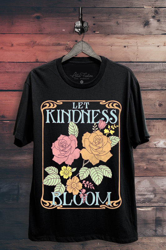 Curvy Let Kindness Bloom Graphic Top