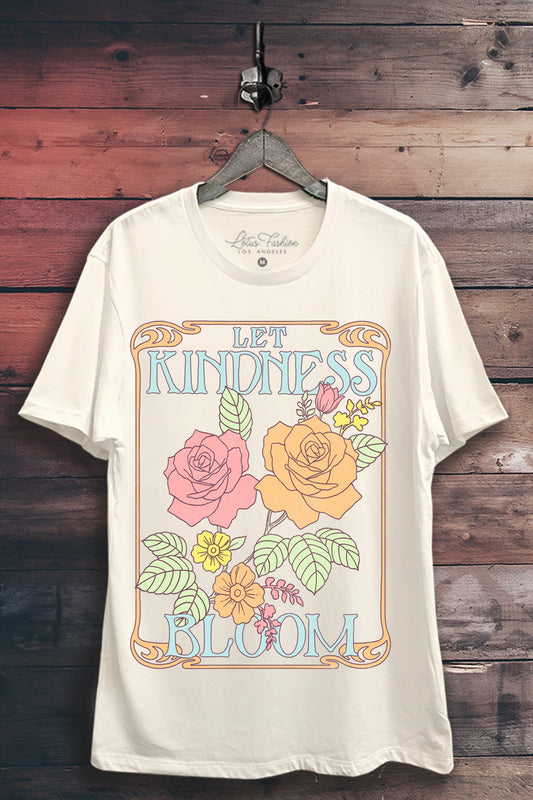 Curvy Let Kindness Bloom Graphic Top