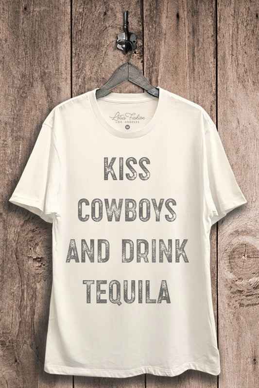 Kiss Cowboys And Drink Tequila Graphic Top