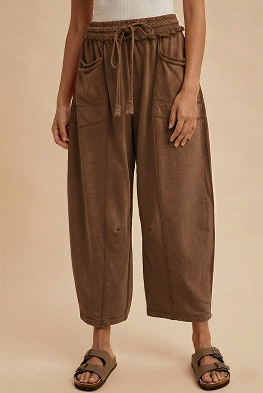 Washed Willow Barrel Leg Pants