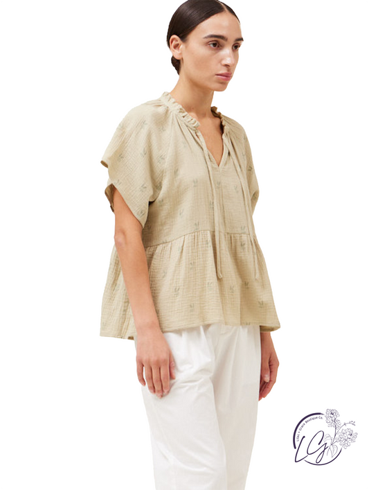 Birds And Blooms High Low Blouse