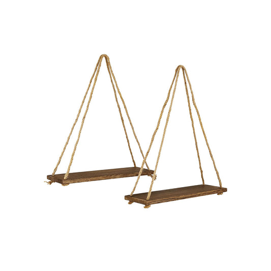 Wooden Triangular Wall Shelf Natural/Jute