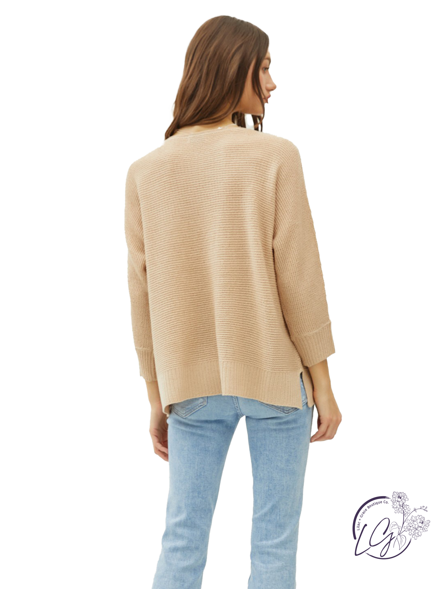 Enjoy The Ride 3/4 Sleeve Sweater