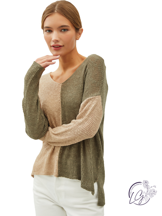 Sweet As Sugar Color Block Sweater