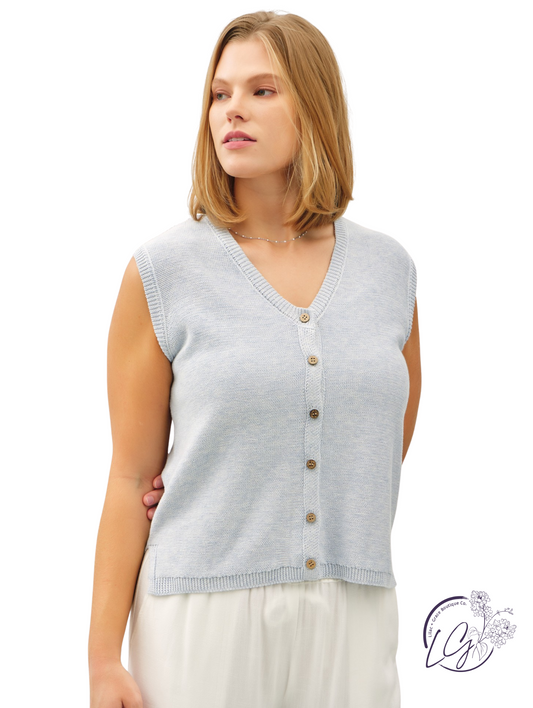 Curvy Sky-High Toasts Sweater Vest