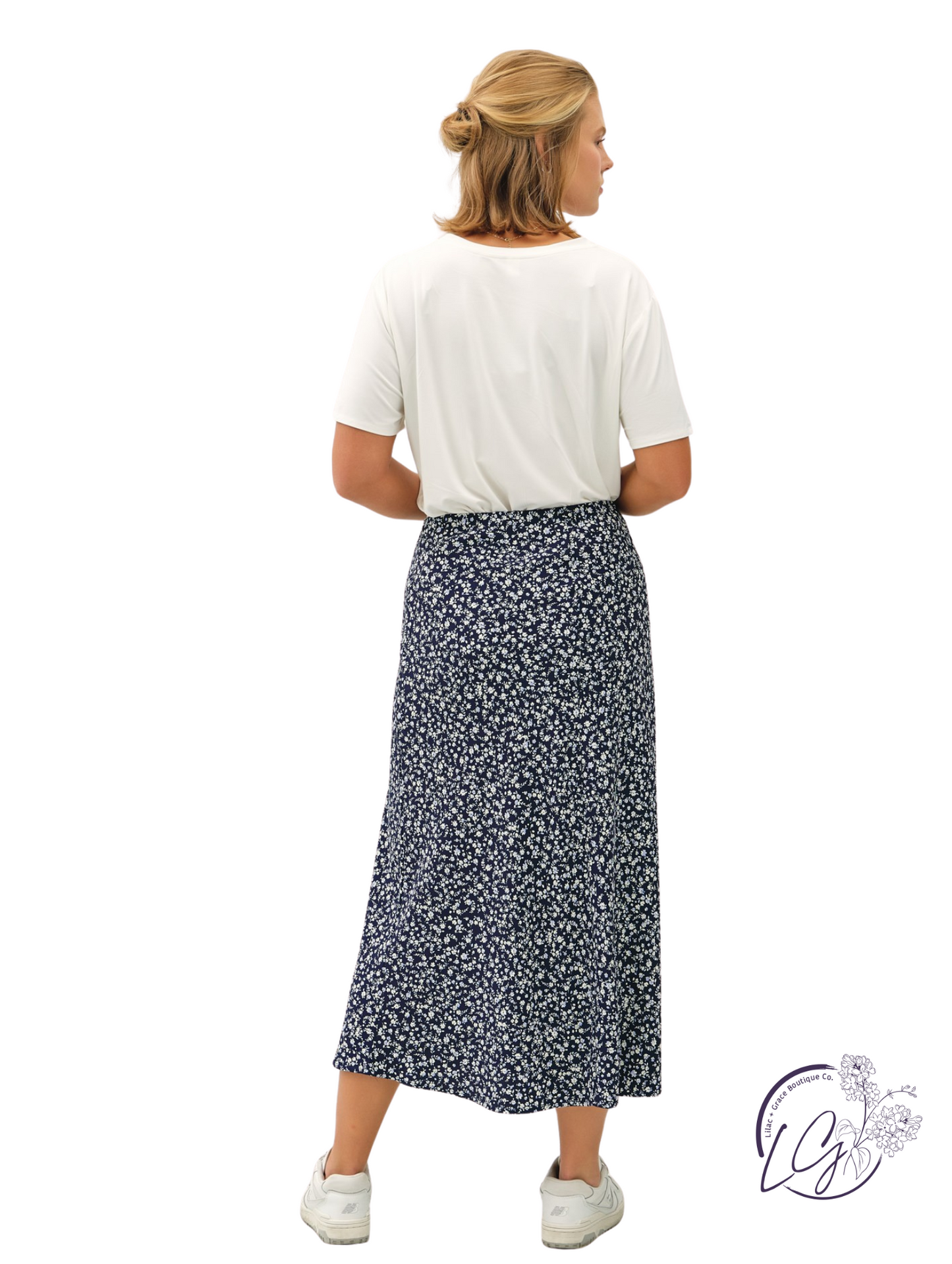 Curvy Efflorescing Comfort Midi Skirt