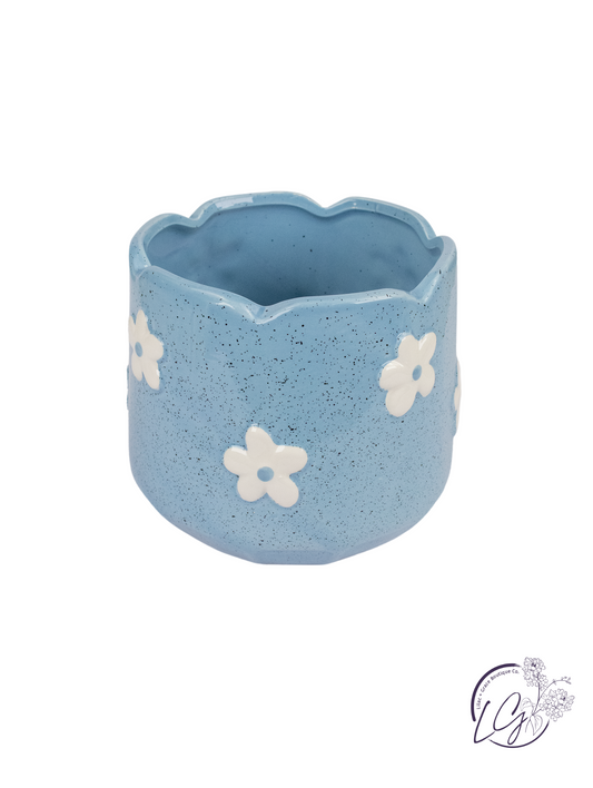 Petalware Ceramic Floral Planter with Drainage