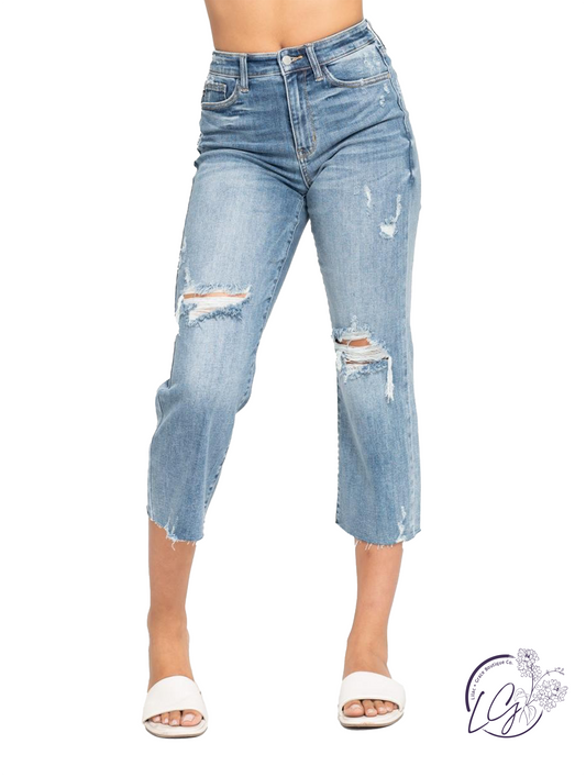 Susanna High Waist Destroy Crop Wide Leg by Judy Blue