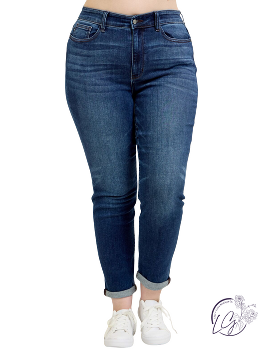Curvy Barrett Cuffed Slim Fit Jean By Judy Blue