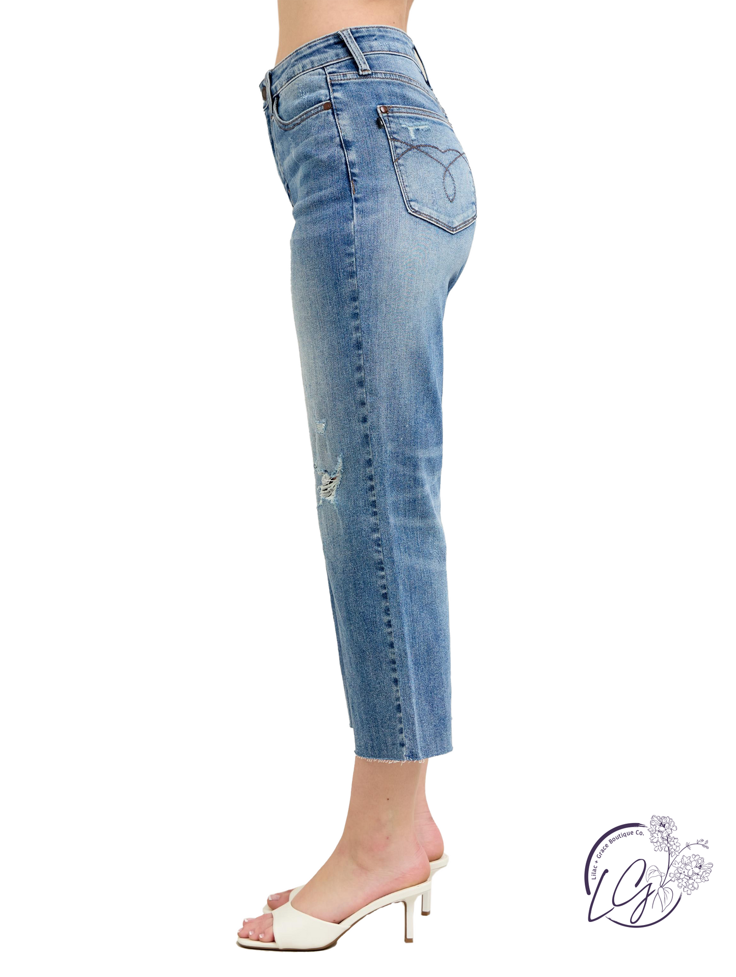 Jennie High-Rise Wide-Leg Distressed by Judy Blue