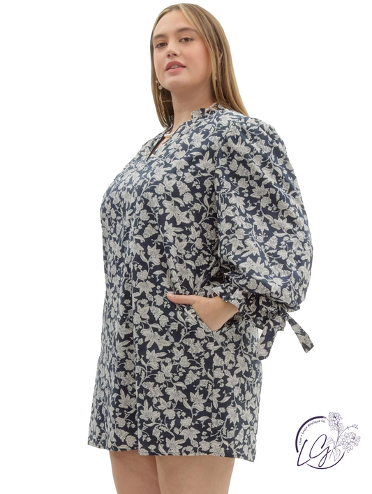 Curvy Ribbon Bound Mini Dress