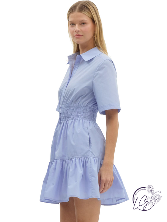Softline Smocked Waist Mini Dress