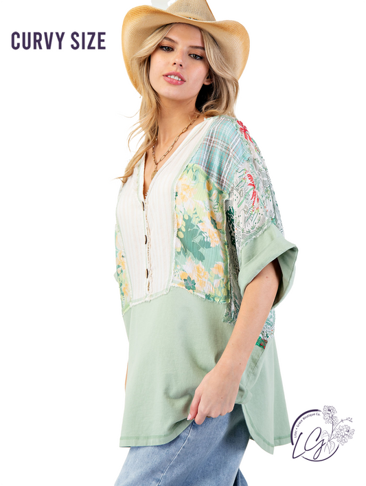 Curvy Dayworn Garden Squares Tunic