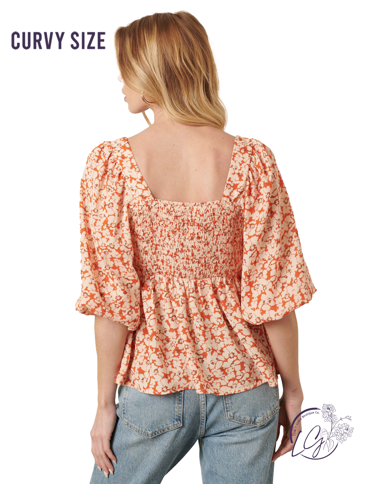 Curvy Citrus Blooms Blouse