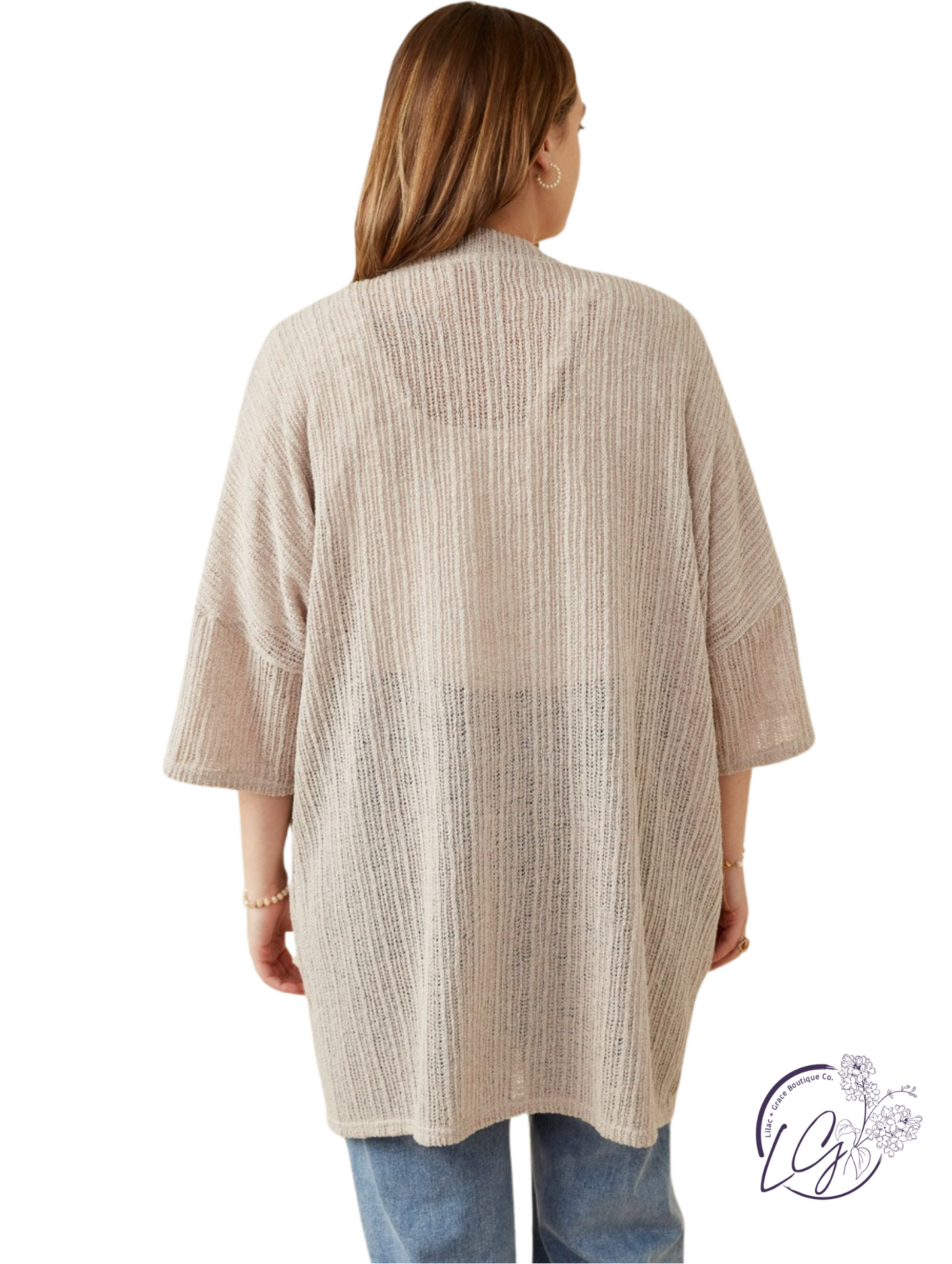 Curvy Ridgeway Textured Knit Kimono