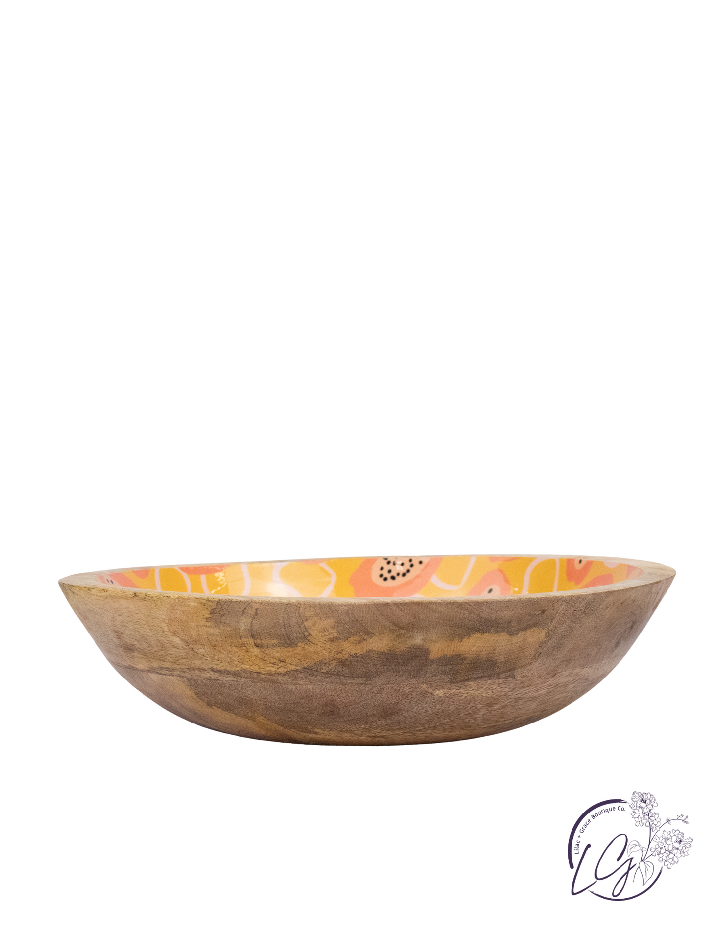 Enameled Mango Wood Bowls