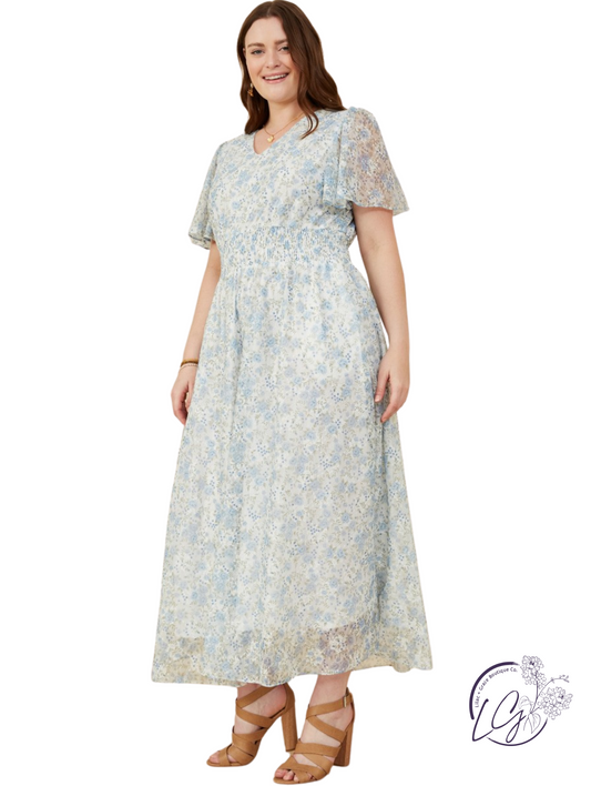 Curvy Gilded Garden Foil Dress