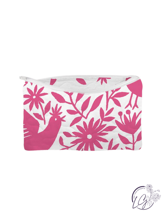 Piper Otomi Pink Quilted Makeup Bag