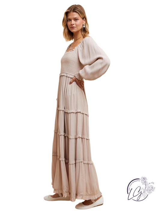 Pumpkin Spice Tiered Maxi Dress