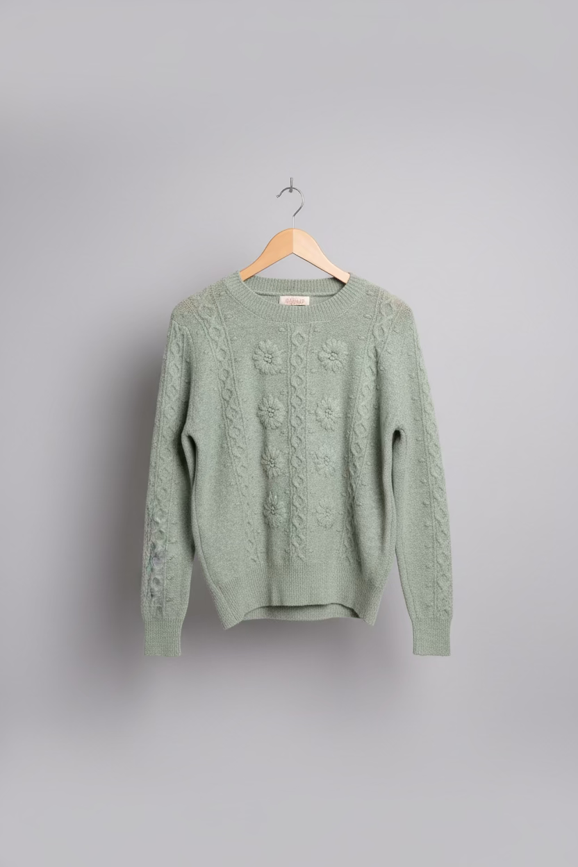 Rosy Cable Sweater