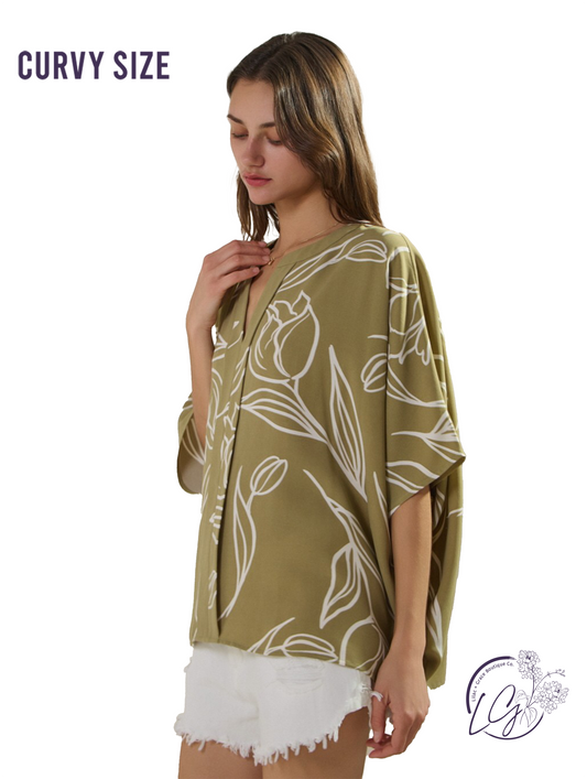 Curvy Trace the Wild Blouse