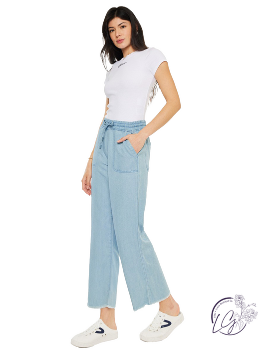 Ramona High-Rise Cropped Wide Leg Jeans by Kan Can