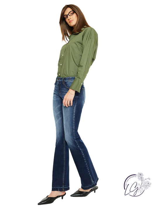 Gladys Mid Rise Flare Jeans by KanCan
