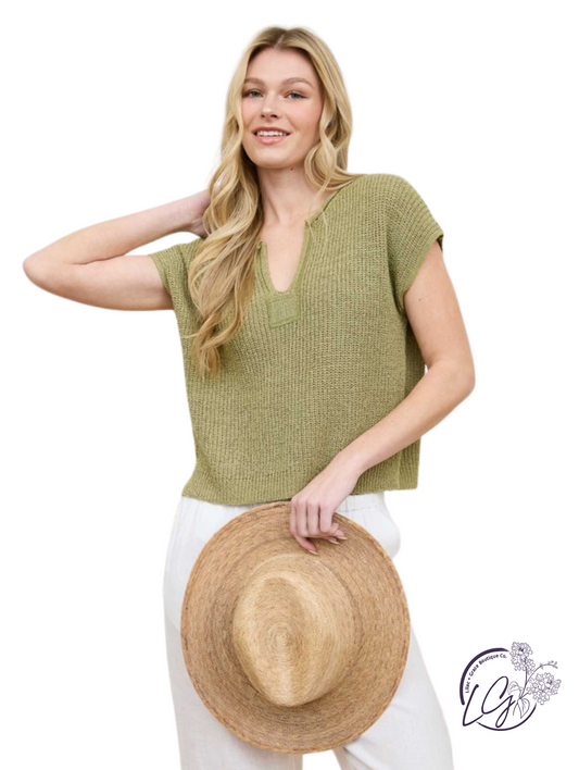 Ridgeview Split Neck Knit Pullover