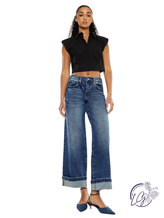 Londyn High Rise Cropped Wide Leg By Kan Can