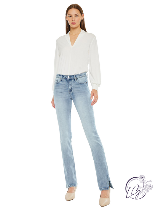 Talia Mid-Rise Y2K Bootcut Jeans by Kan Can