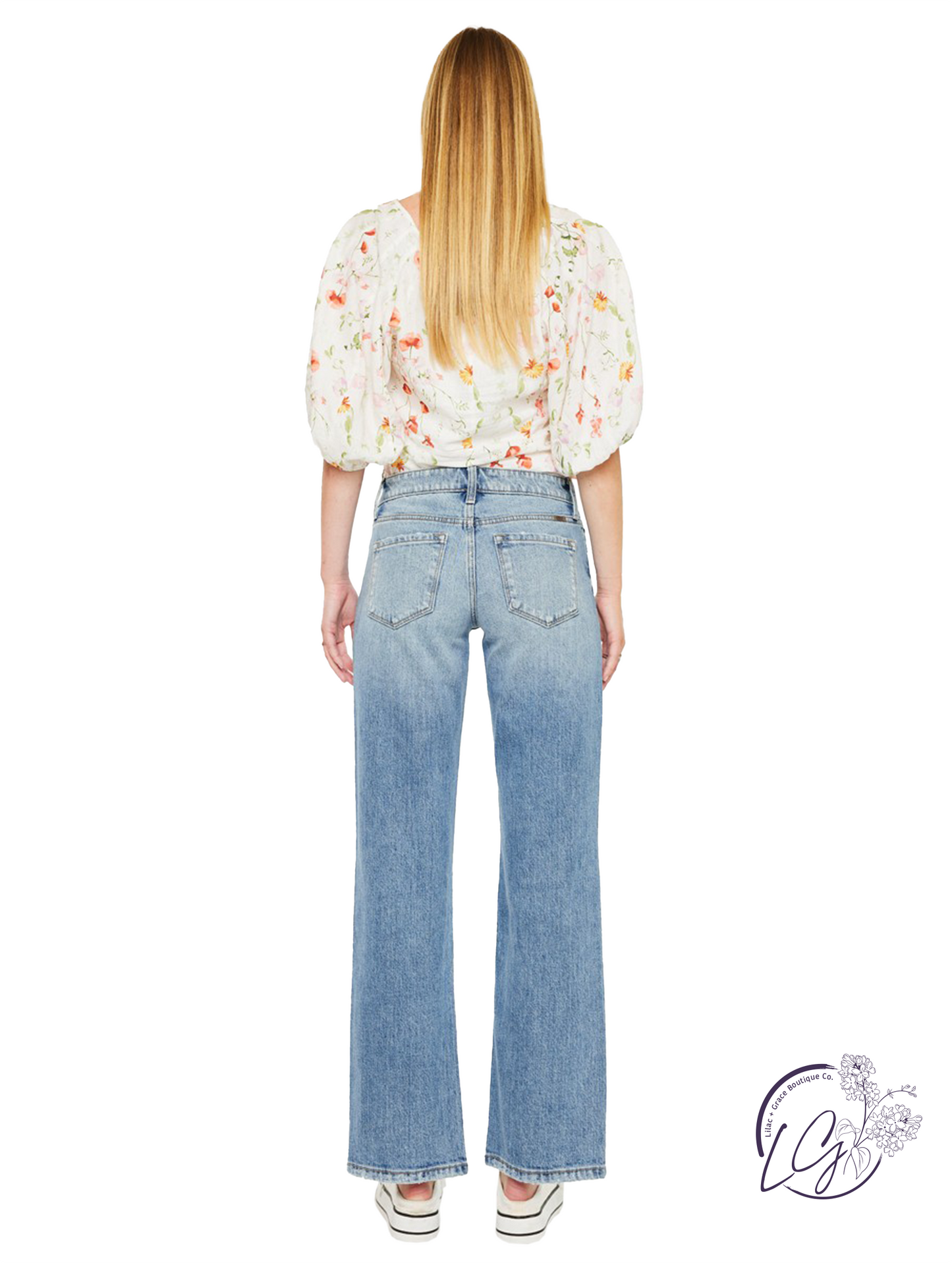 Dahlia Mid-Rise True Straight Leg Jeans by Kan Can