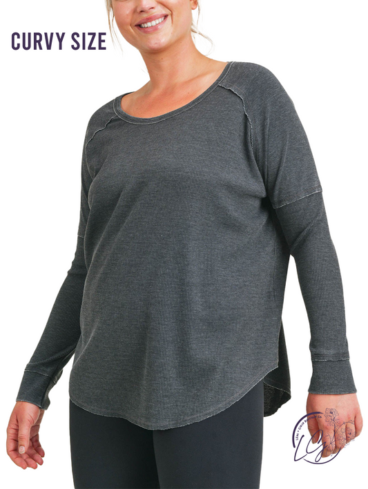 Curvy Training Waffle Raglan Tee