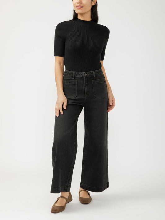 Marlowe High Rise Wide Leg Ankle Non Distressed by Silver Jeans