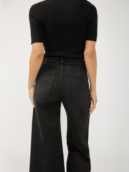 Marlowe High Rise Wide Leg Ankle Non Distressed by Silver Jeans