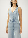 Sleeveless Denim Jumpsuit