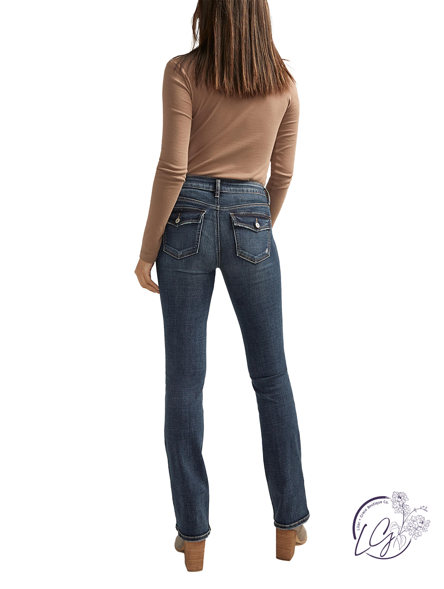 Glen Suki Mid Rise Slim Bootcut Jeans by Silver Jeans