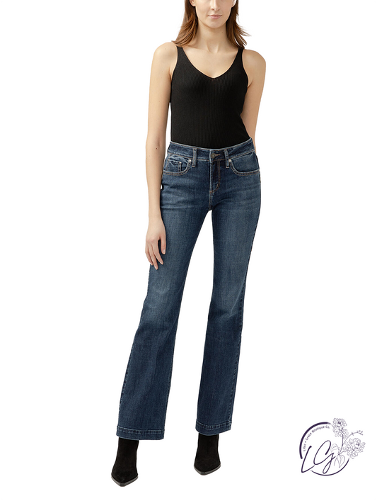 Georgia Mid-Rise Bootcut Luxe Stretch Jeans by Silver Jeans