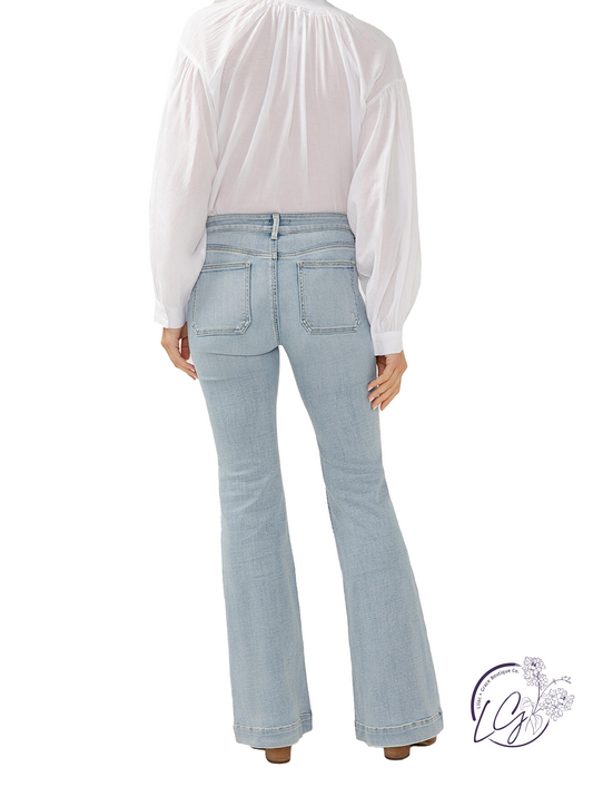 Clarissa Mid-Rise Flare Leg Jeans by Silver Jeans