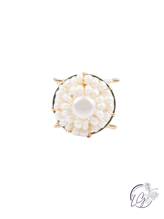 Mica Gold & Pearl Ring