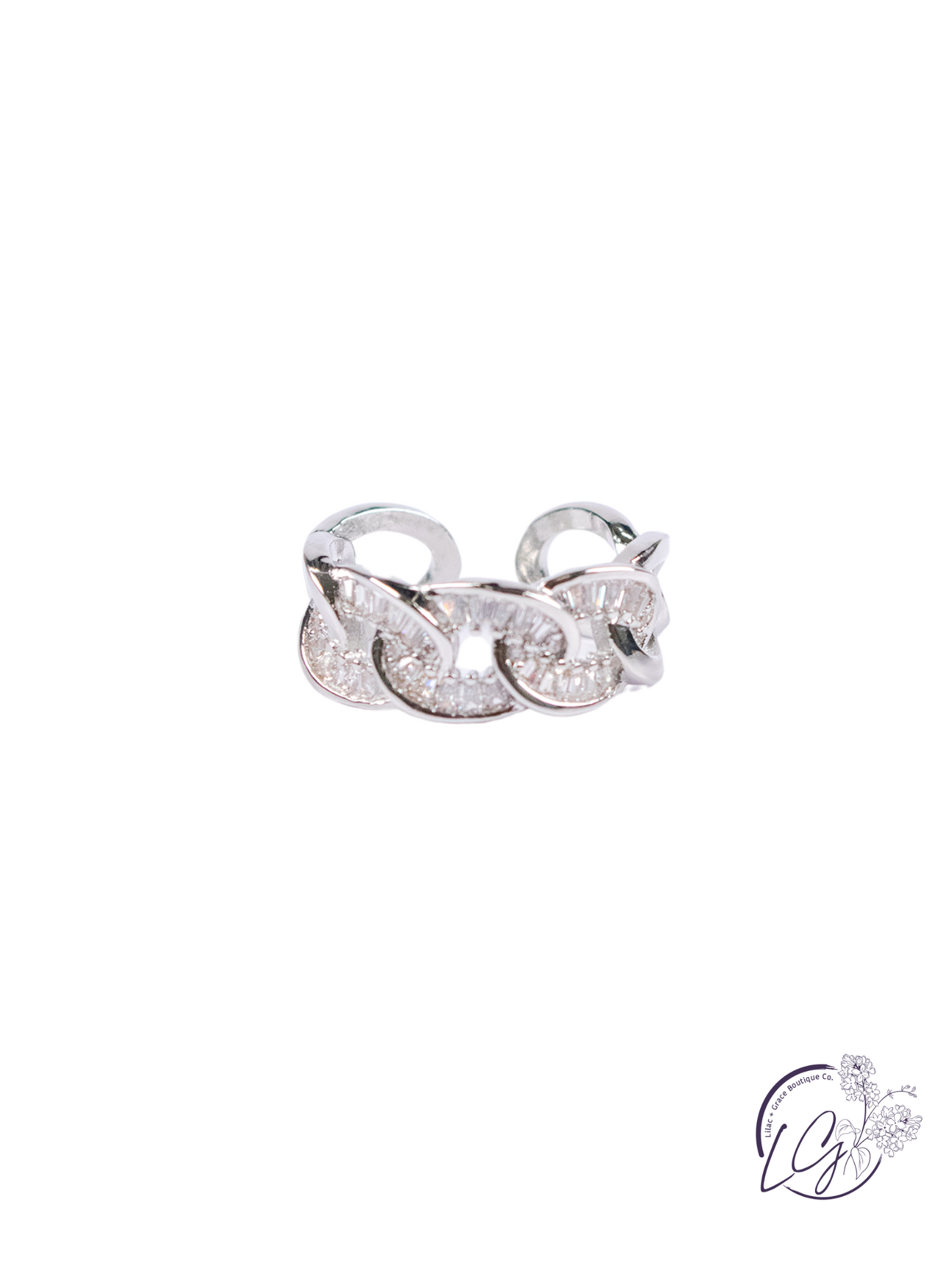 Elegant Silver Chain Ring