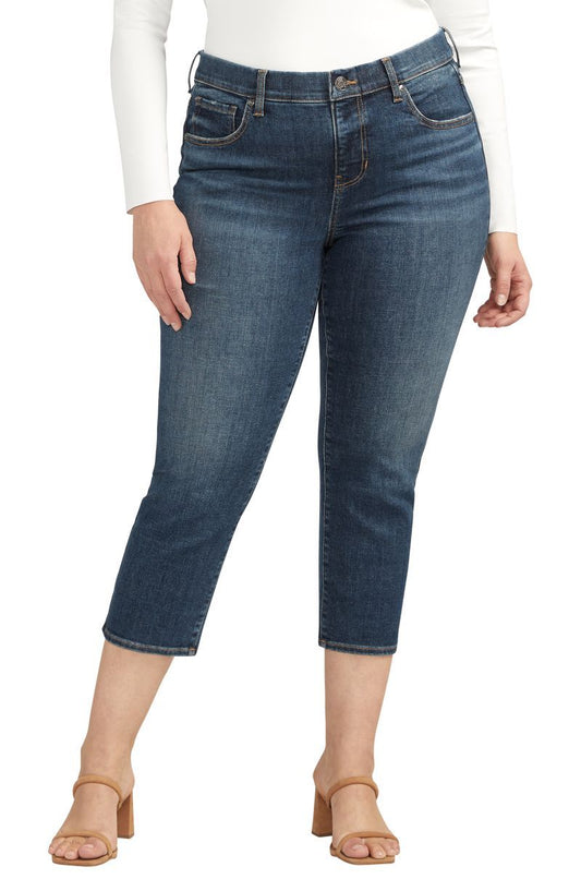 Curvy Raye Mid Rise Capri by Silver