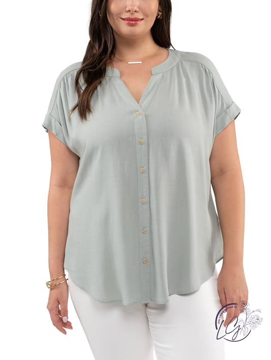 Curvy City Lights Button Down Top