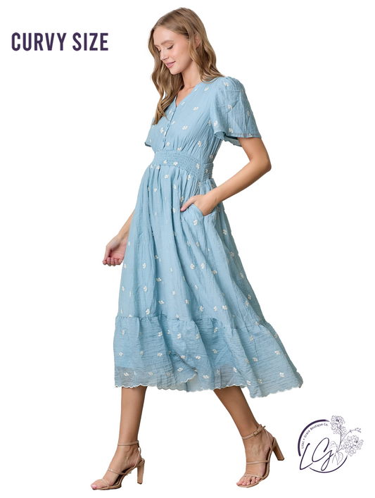 Curvy Wildfern Whisper Midi Dress