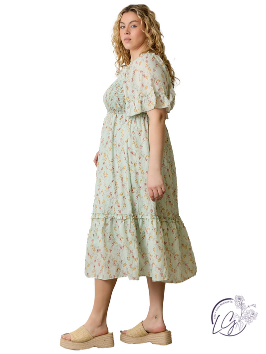 Curvy Woven In Morning Maxi Dress