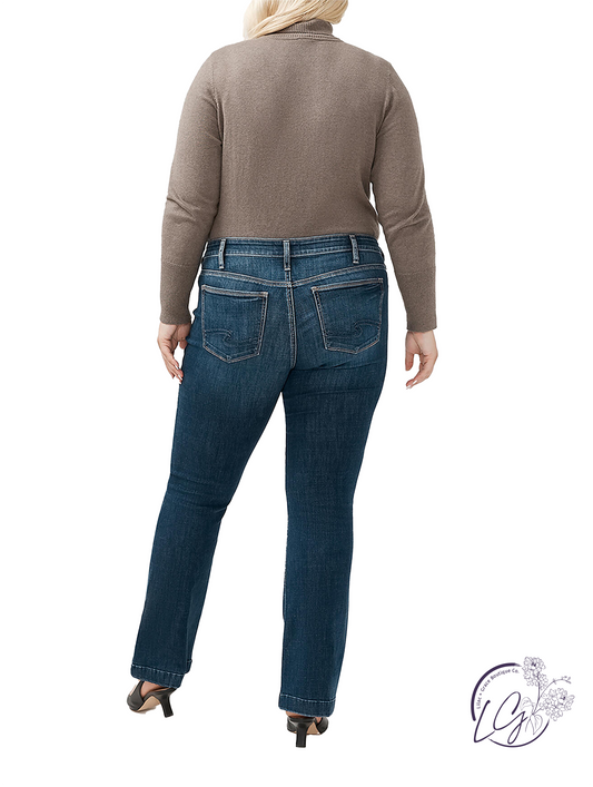 Curvy Georgia Mid-Rise Bootcut Luxe Jeans by Silver Jeans