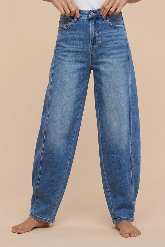 Comfort Stretch Convertible Barrel Leg Jeans