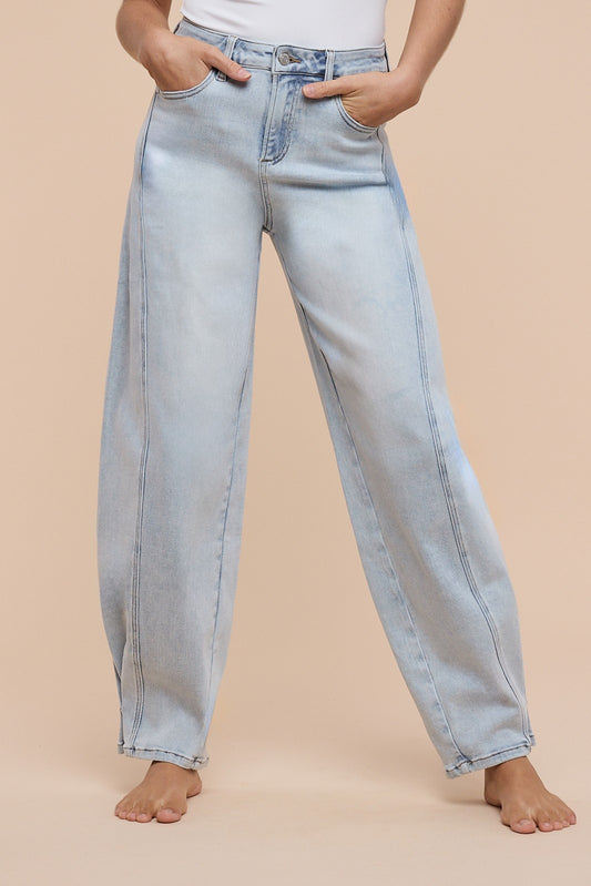 Comfort Stretch Convertible Barrel Leg Jeans